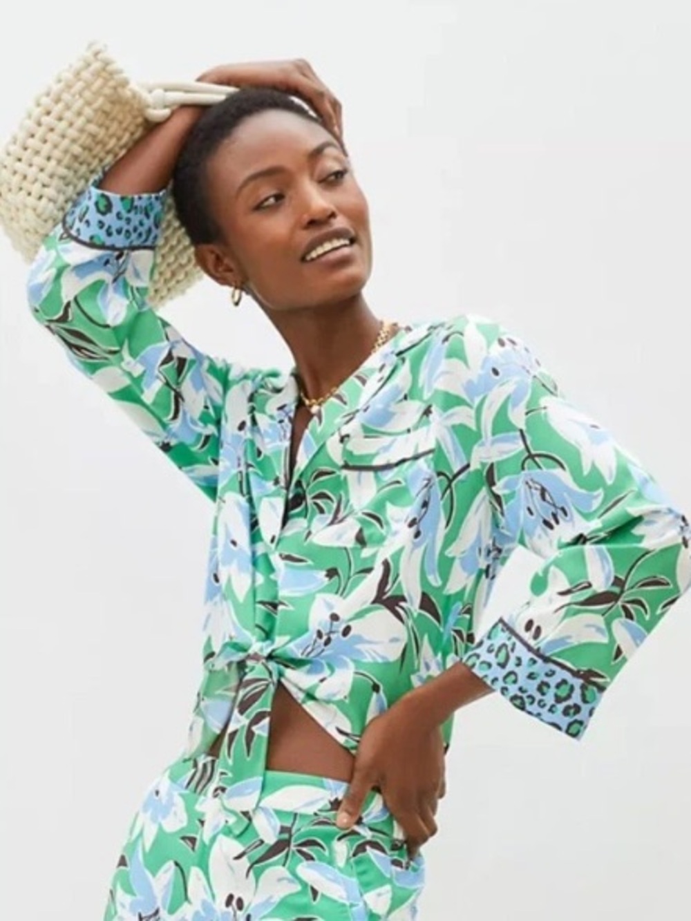 Anthropologie Maeve Floral Tuileries Buttondown Tie Front Top Small